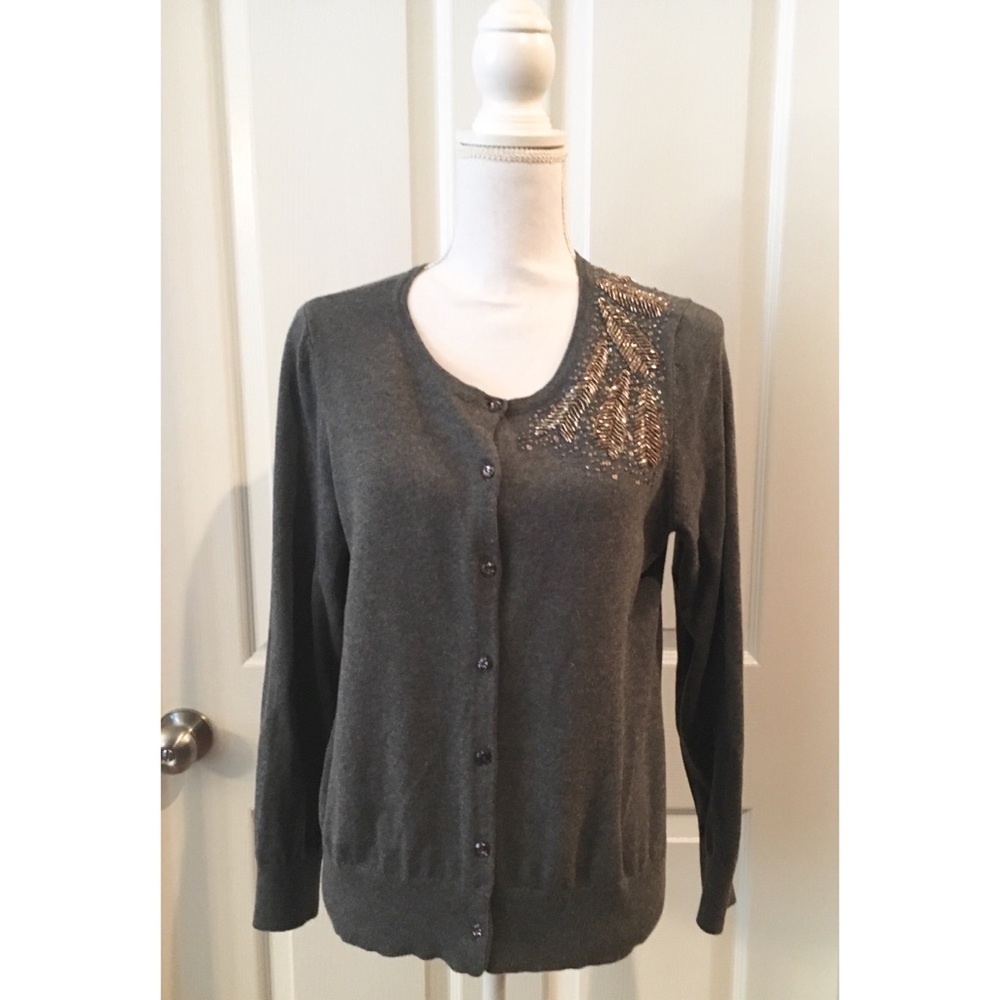 *SOLD* Christopher & Banks Gray Dressy Cardigan
